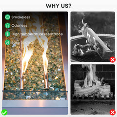Stanbroil fire glass in outdoor fire pit setting