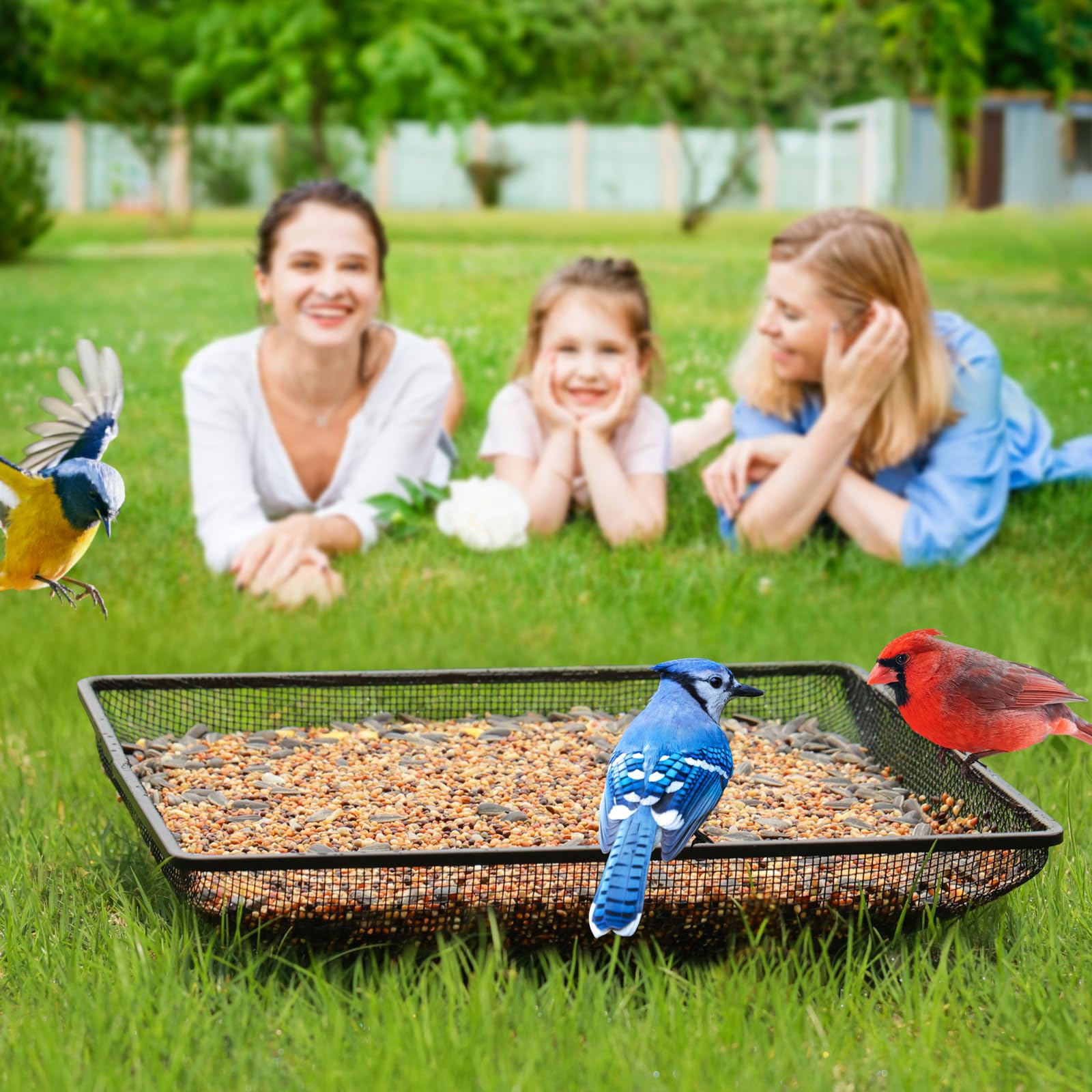 Stand included with the MIXXIDEA bird feeder tray