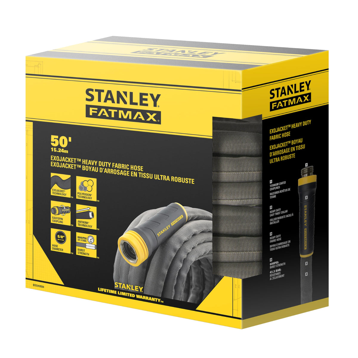STANLEY FATMAX 50 ft. garden hose gray model front view
