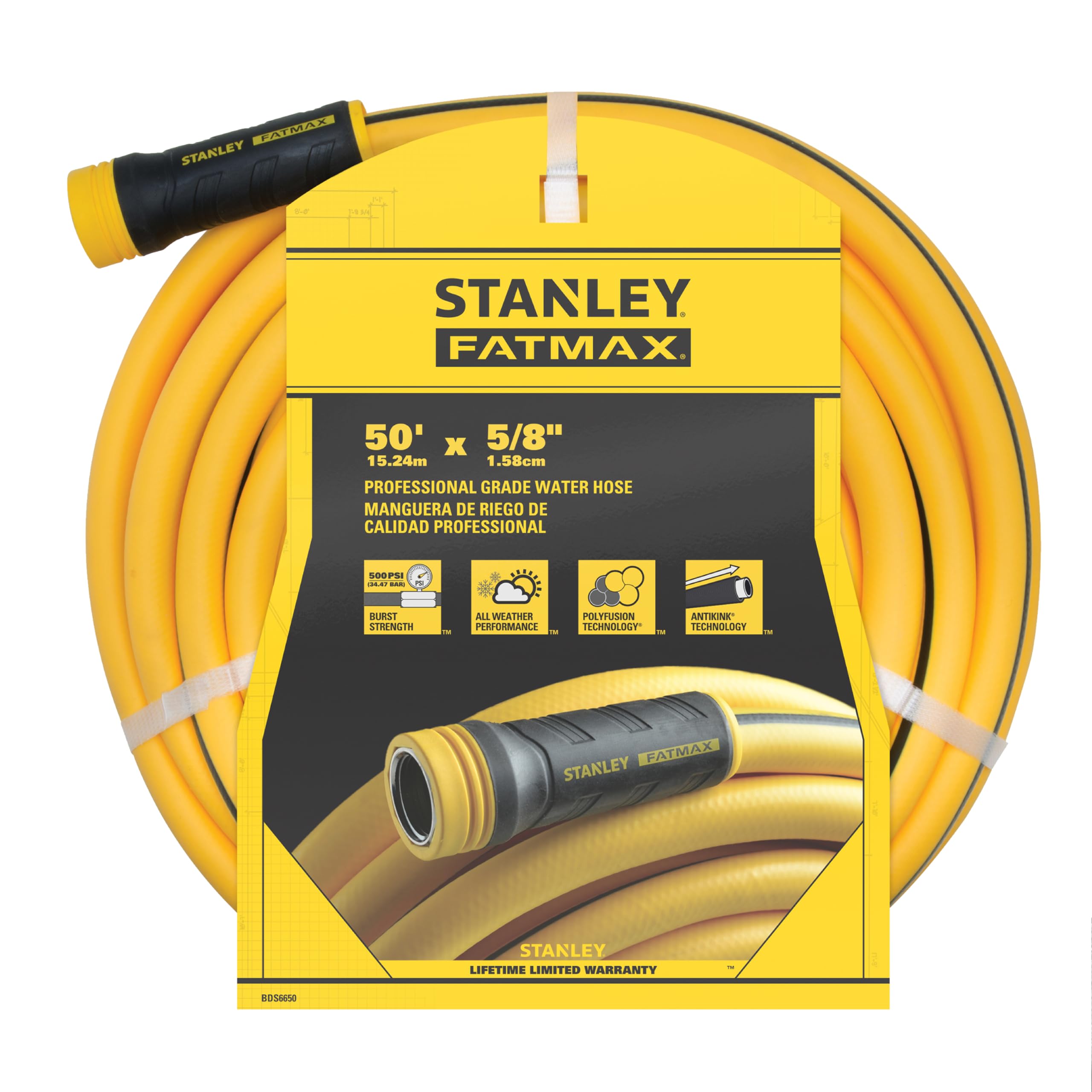 STANLEY FATMAX Garden Hose 50 Ft Yellow front view