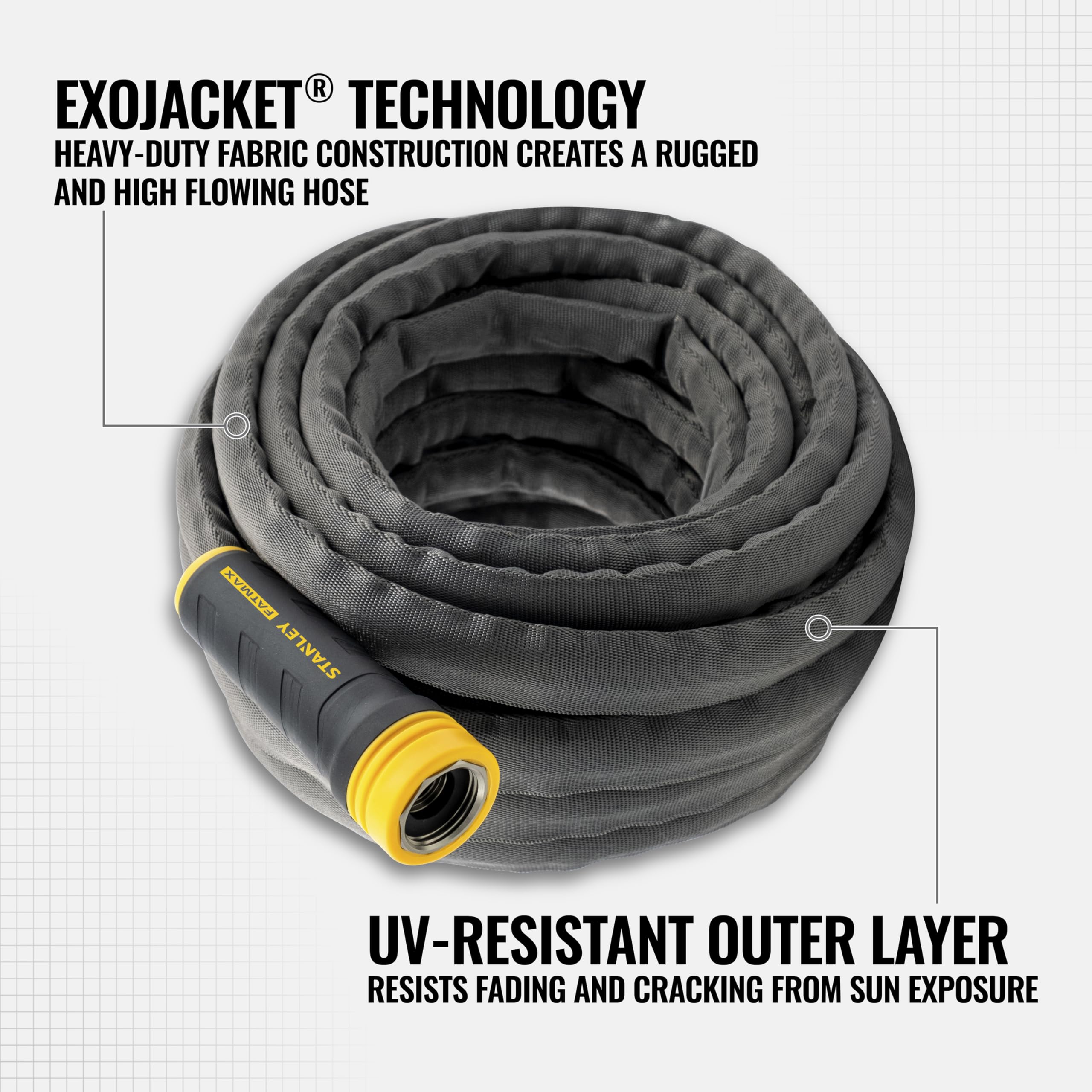 STANLEY FATMAX garden hose with anodized aluminum couplings