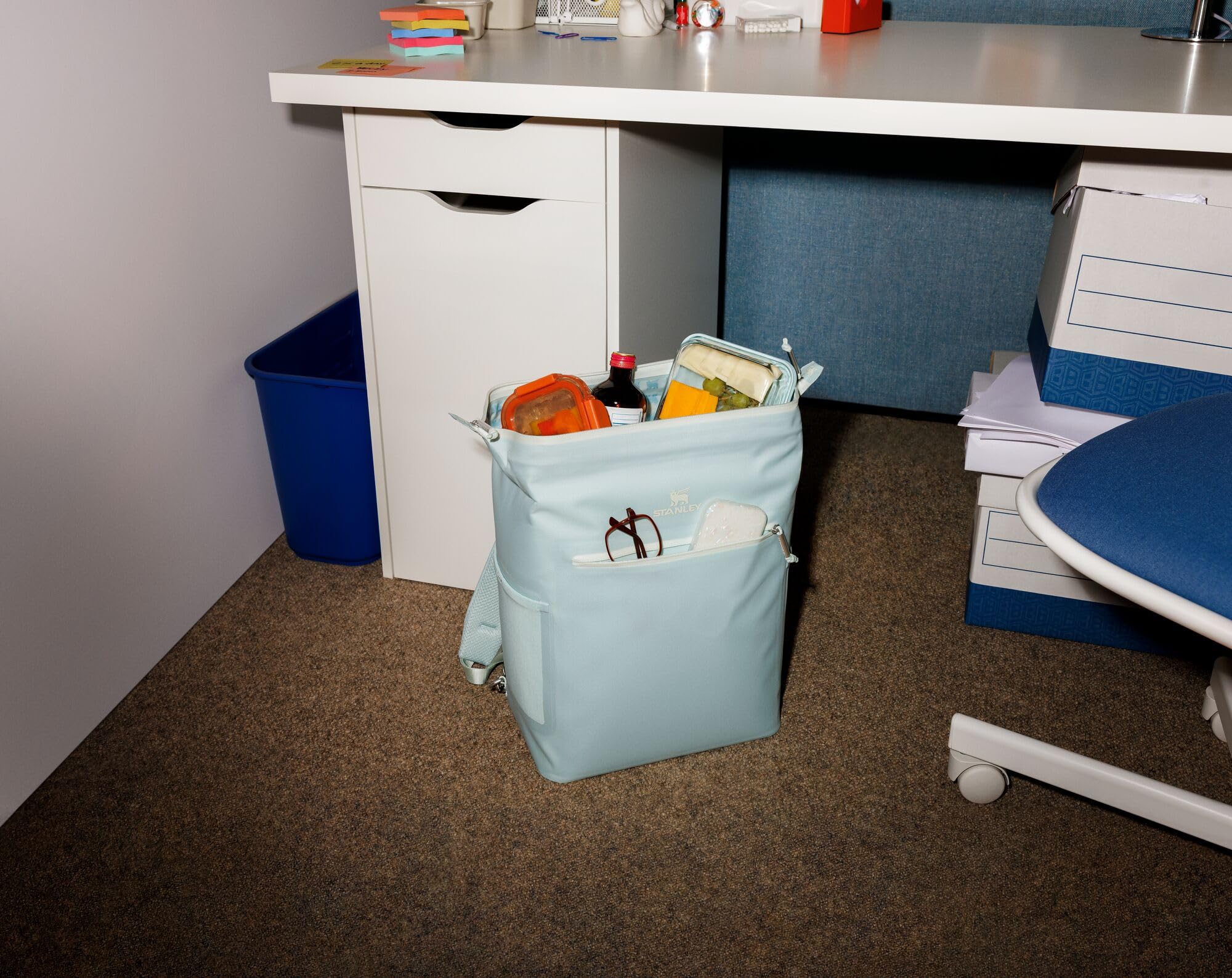 STANLEY Madeleine Soft Cooler Backpack packed for travel