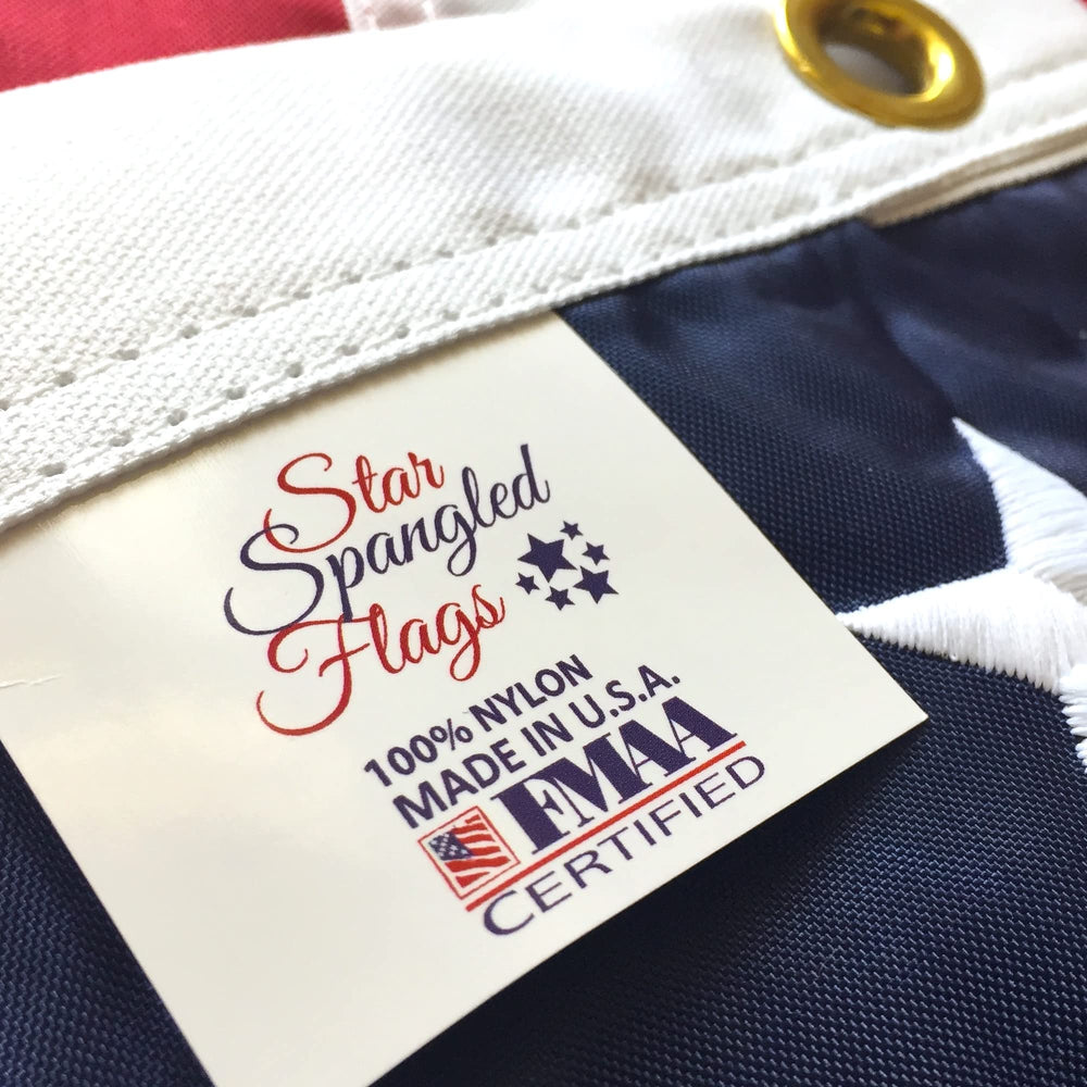Star Spangled Flags American Flag 4x6 front view with embroidered stars