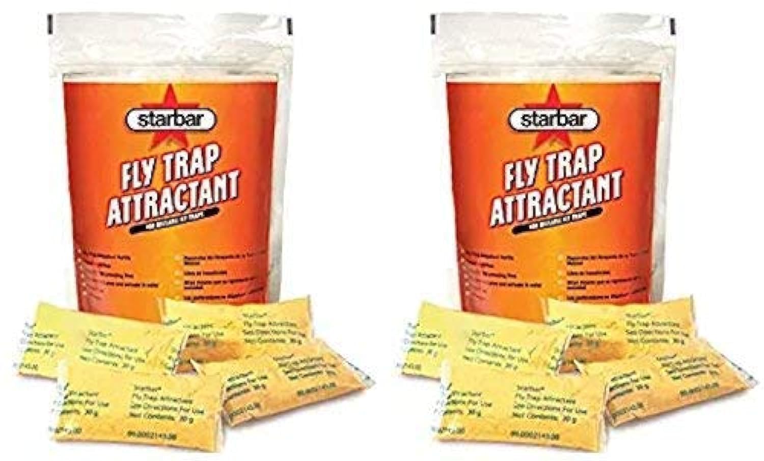 Starbar Fly Trap Attractant 16 pouches yellow packaging front view
