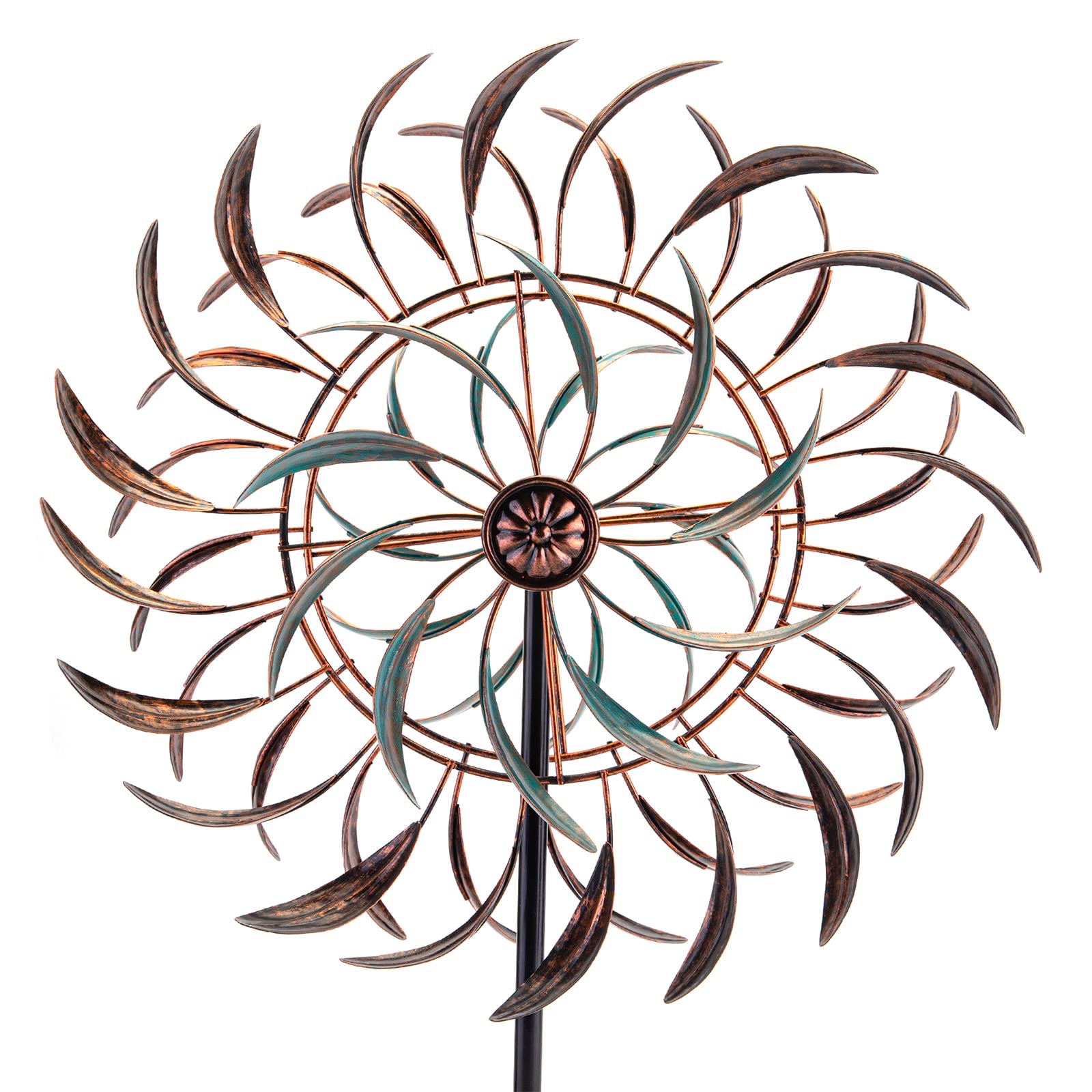 Stargarden Large Wind Spinner 70" high metal garden décor front view
