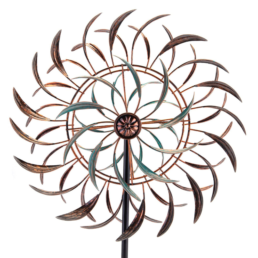 Stargarden Large Wind Spinner 70" high metal garden décor front view