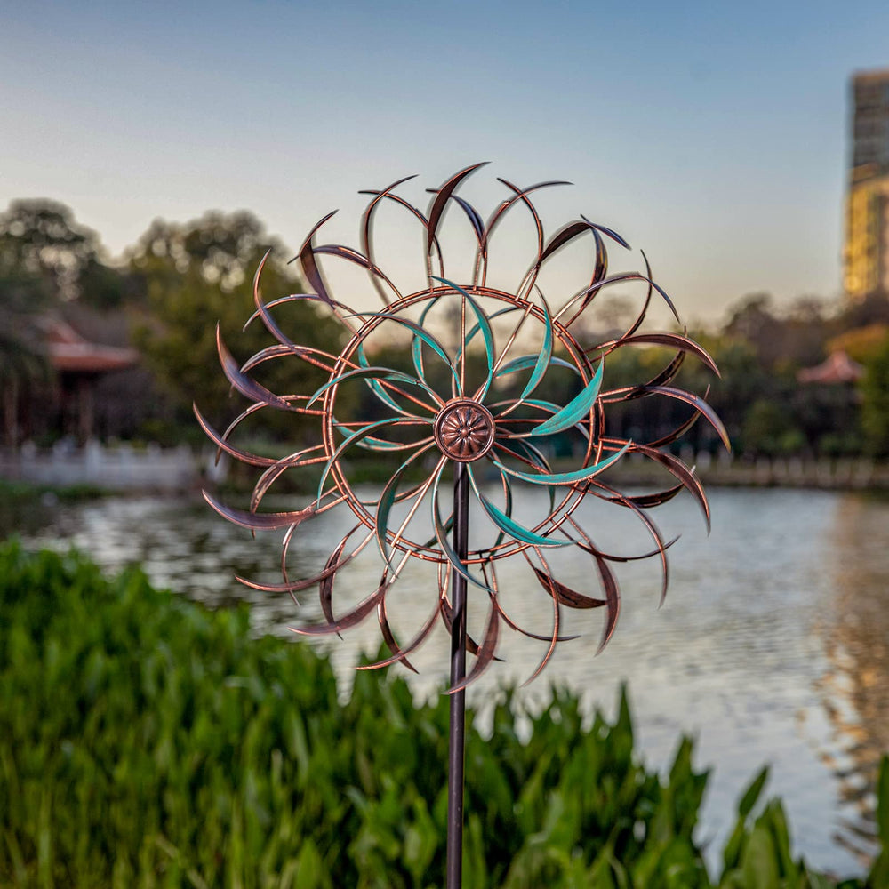 Stargarden wind spinner standing tall in the backyard