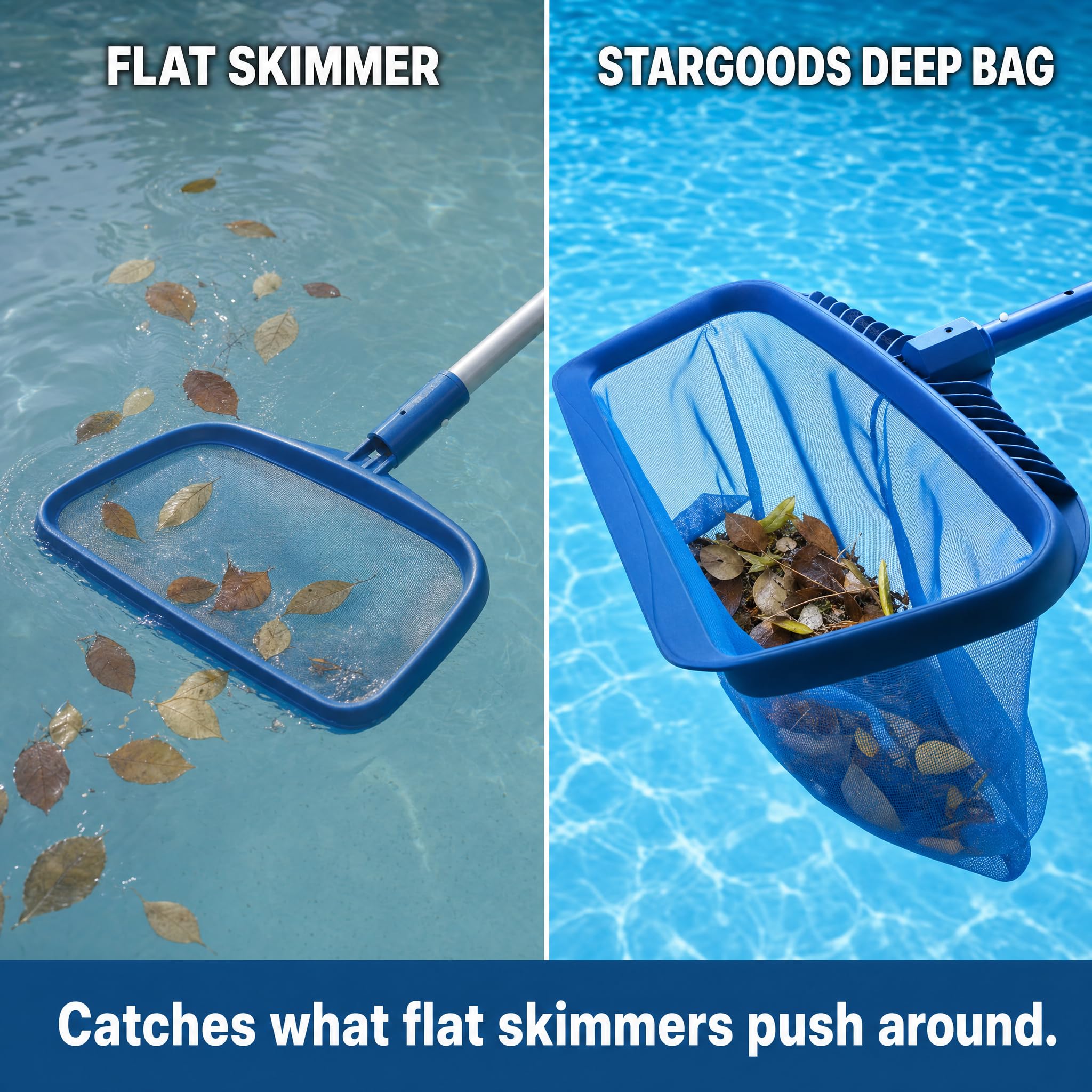 Stargoods pool skimmer net lightweight design on a patio