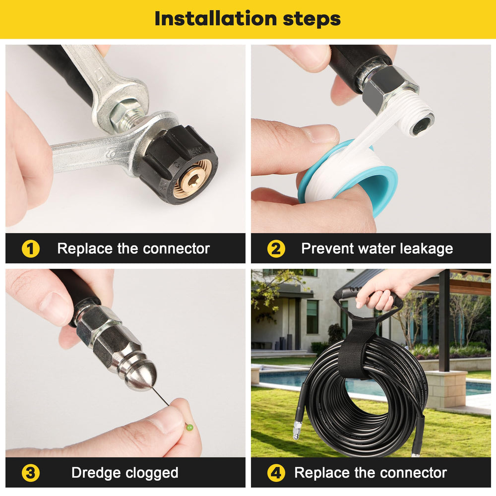 STARREY Sewer Jetter Kit 100ft hose in black