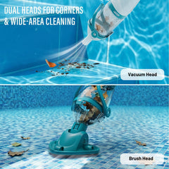 STARRYBOT Hot Tub Vacuum showing detachable brush heads