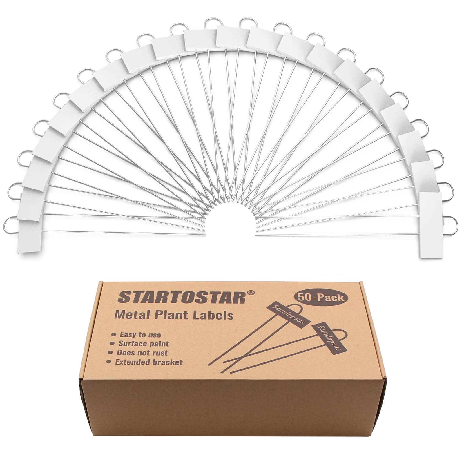 STARTOSTAR metal plant markers displayed in garden