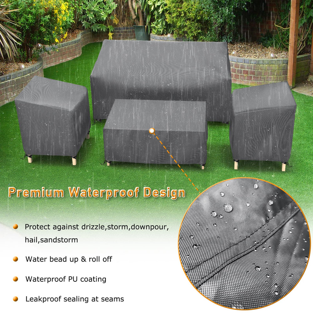 STARTWO 4-piece furniture cover set in grey