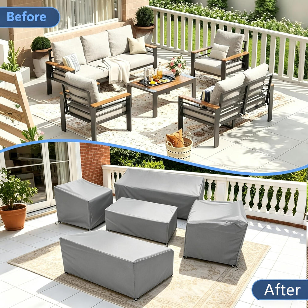 STARTWO 5 piece furniture cover set with padded handles