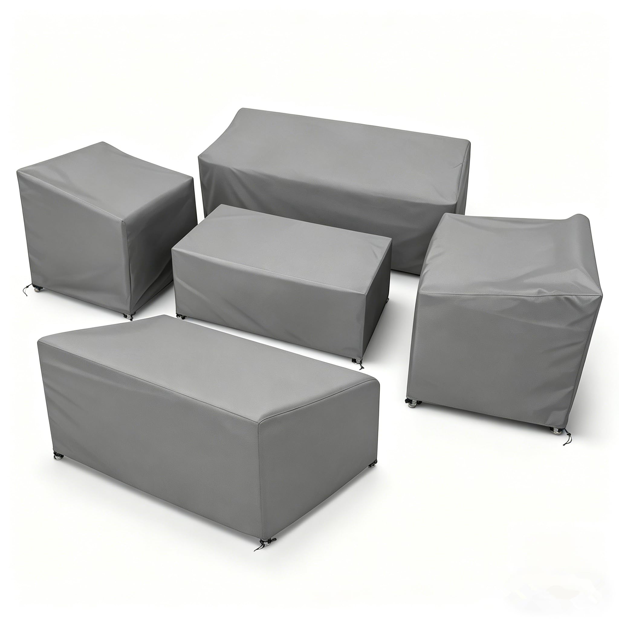 STARTWO 5 Piece Outdoor Furniture Cover Set Grey front view
