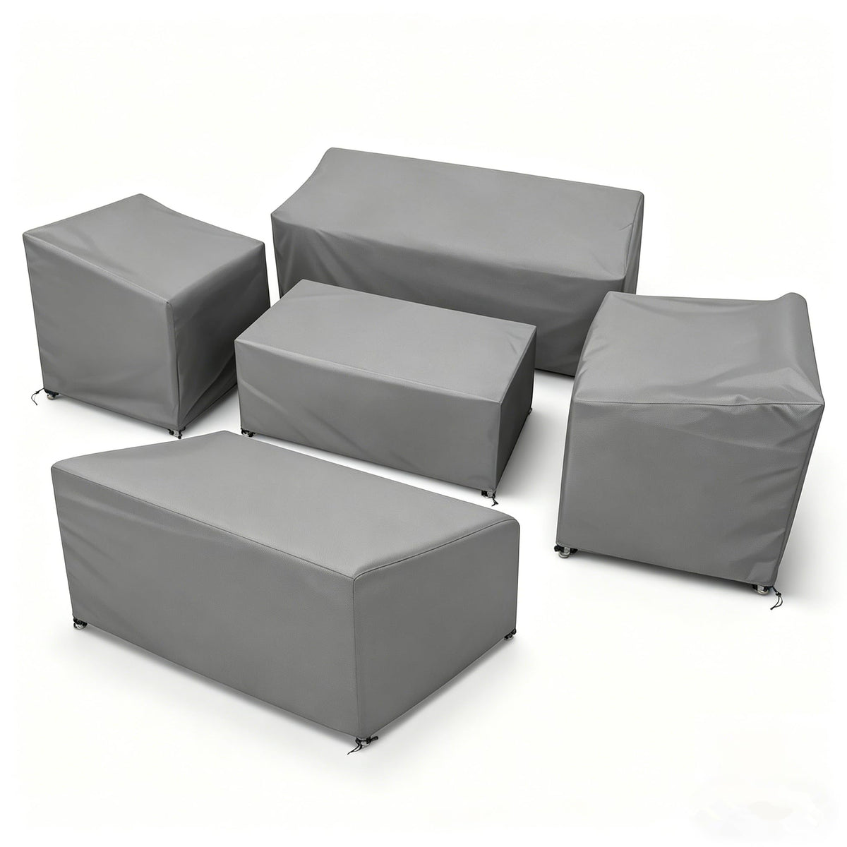 STARTWO 5 Piece Outdoor Furniture Cover Set Grey front view
