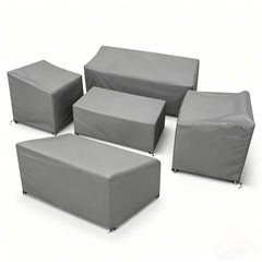 STARTWO 5 Piece Outdoor Furniture Cover Set Grey front view
