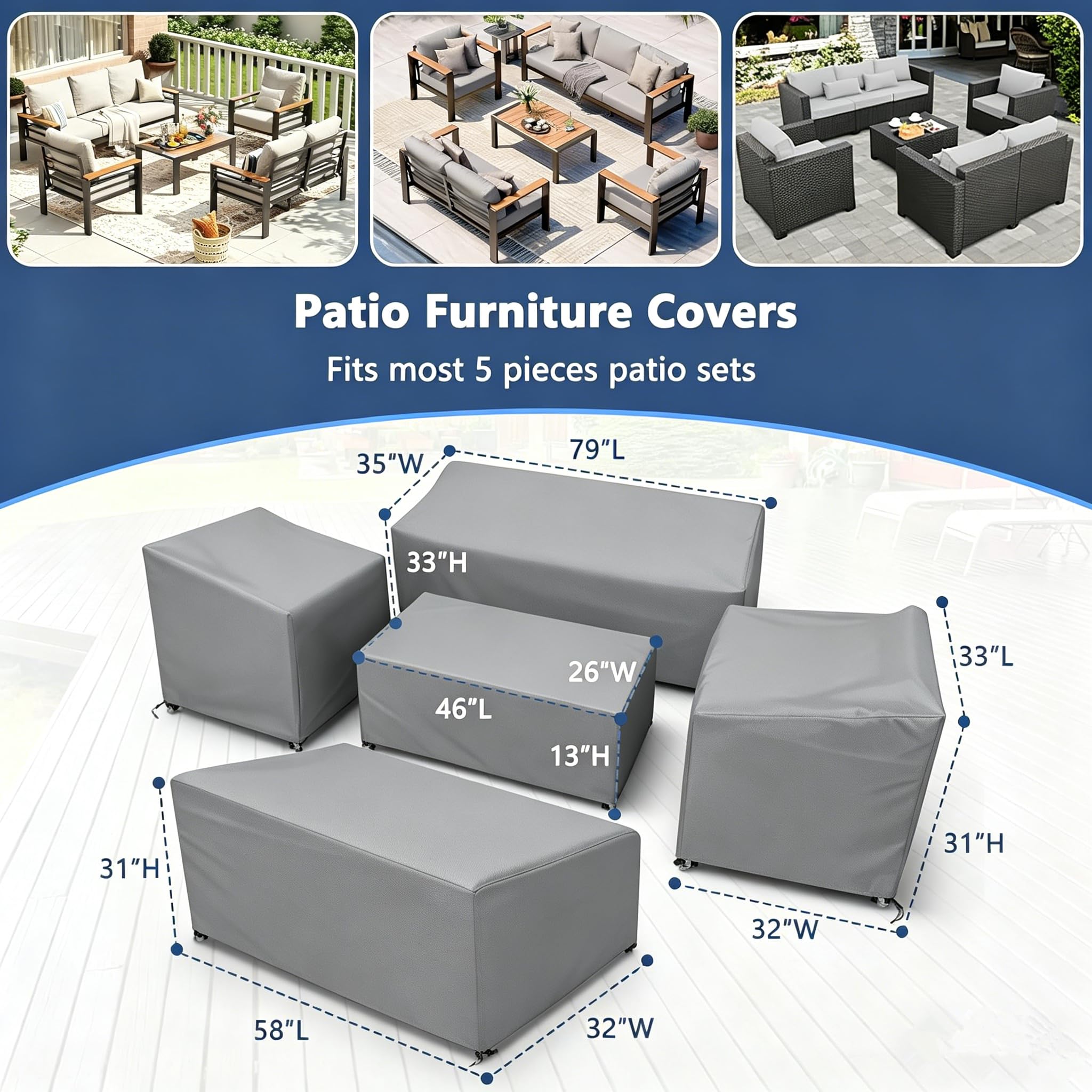 STARTWO chair cover included in 5 piece set