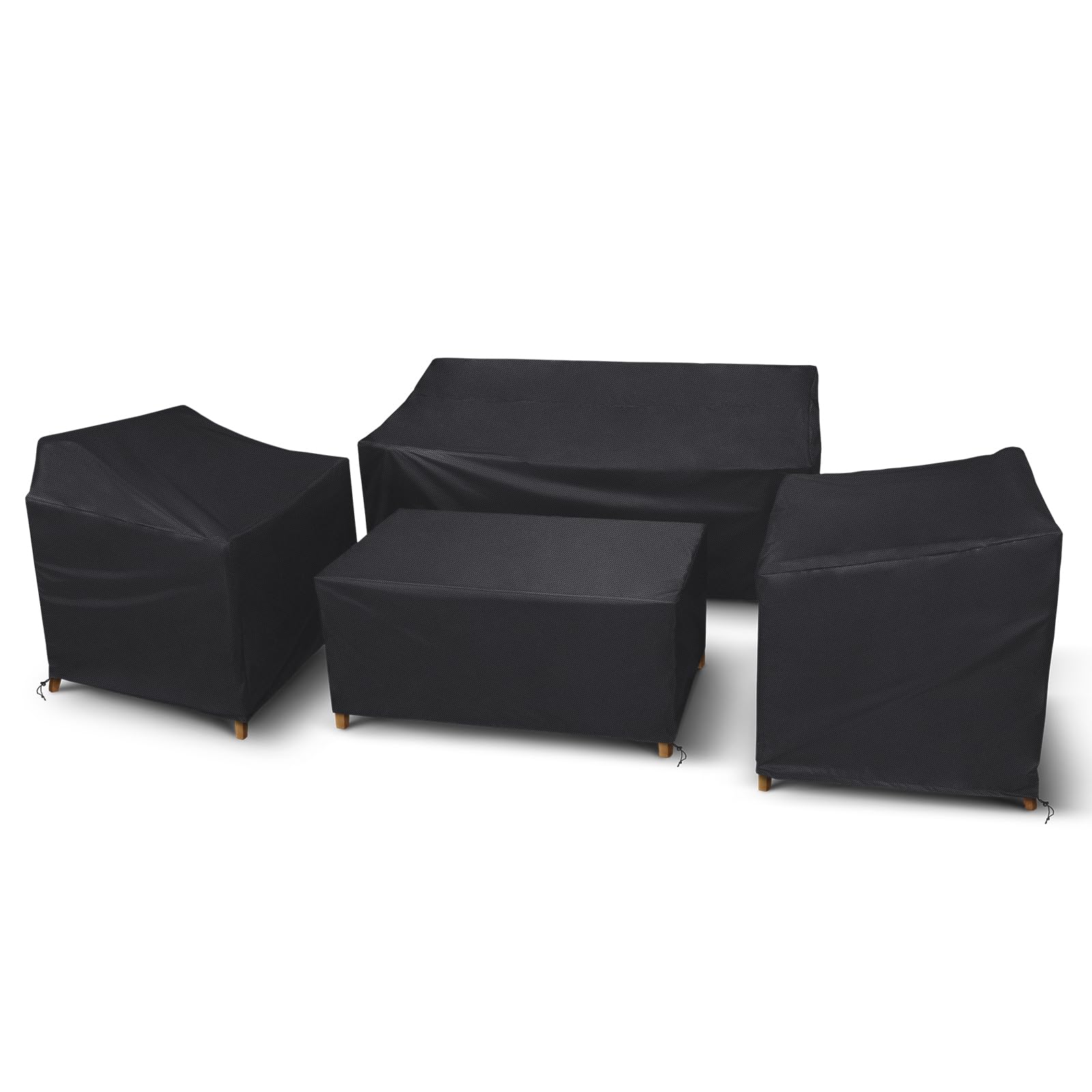 STARTWO large patio furniture cover set includes loveseat, coffee table, and chair covers in black