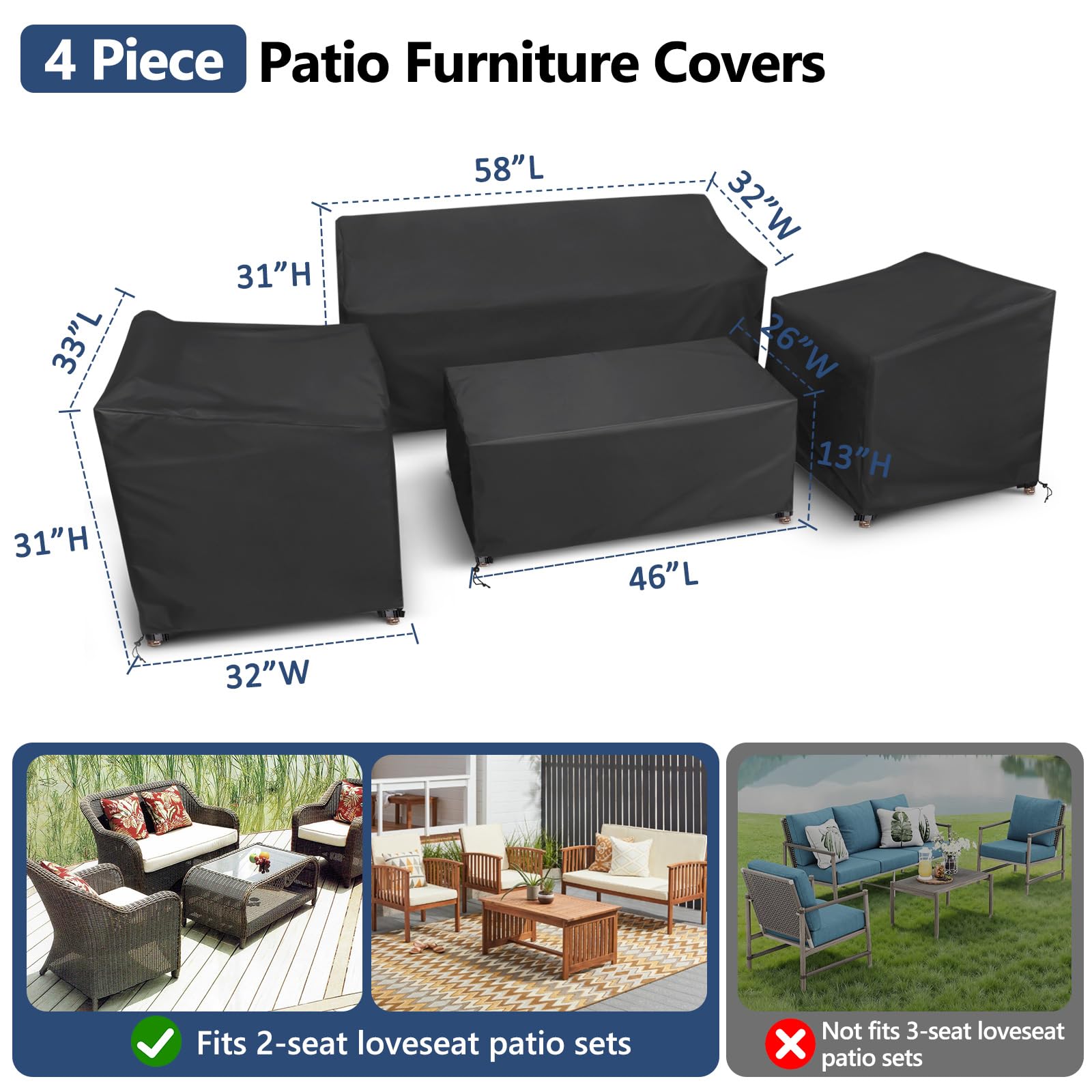 STARTWO loveseat cover dimensions with actual size specifications