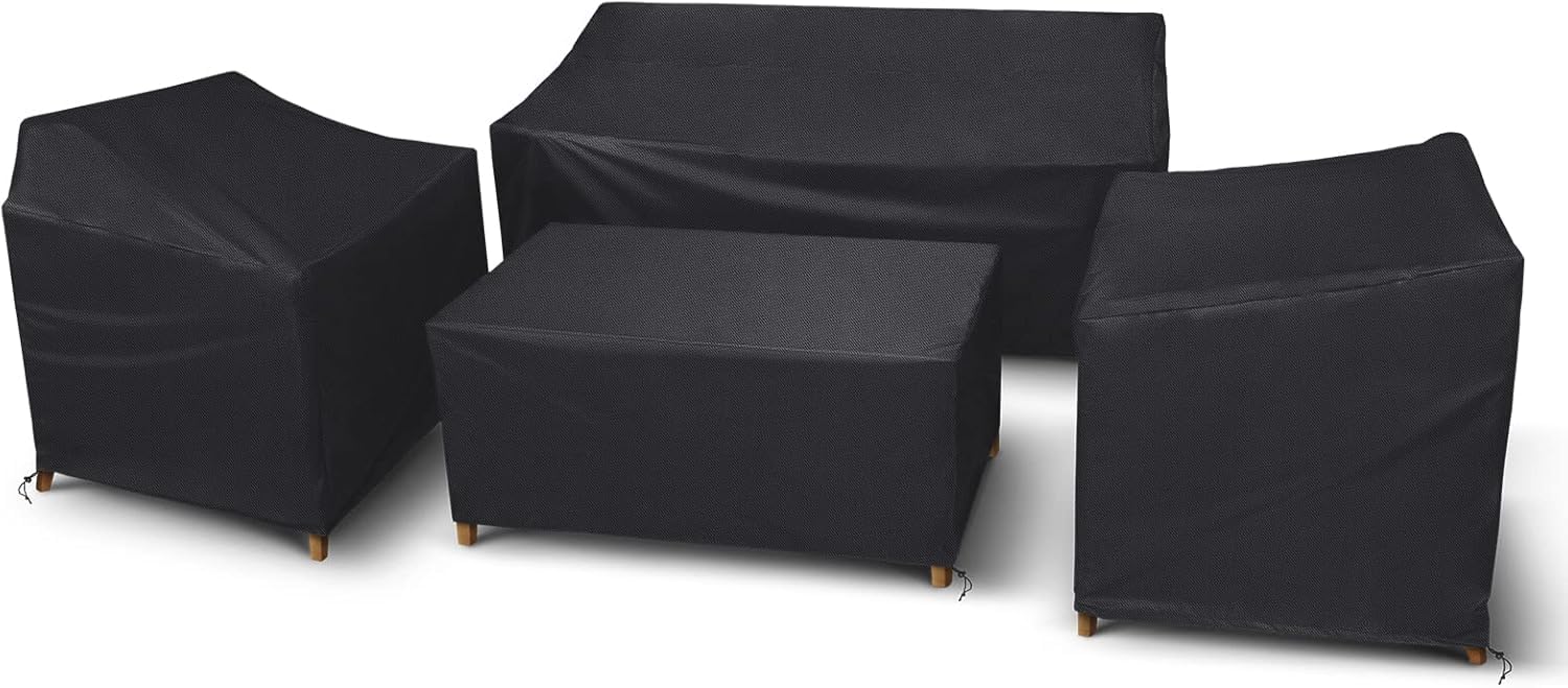 STARTWO Outdoor Furniture Cover Set includes loveseat, chairs, and coffee table covers in black