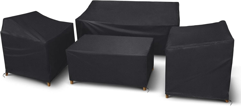 STARTWO Outdoor Furniture Cover Set includes loveseat, chairs, and coffee table covers in black