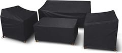 STARTWO Outdoor Furniture Cover Set includes loveseat, chairs, and coffee table covers in black