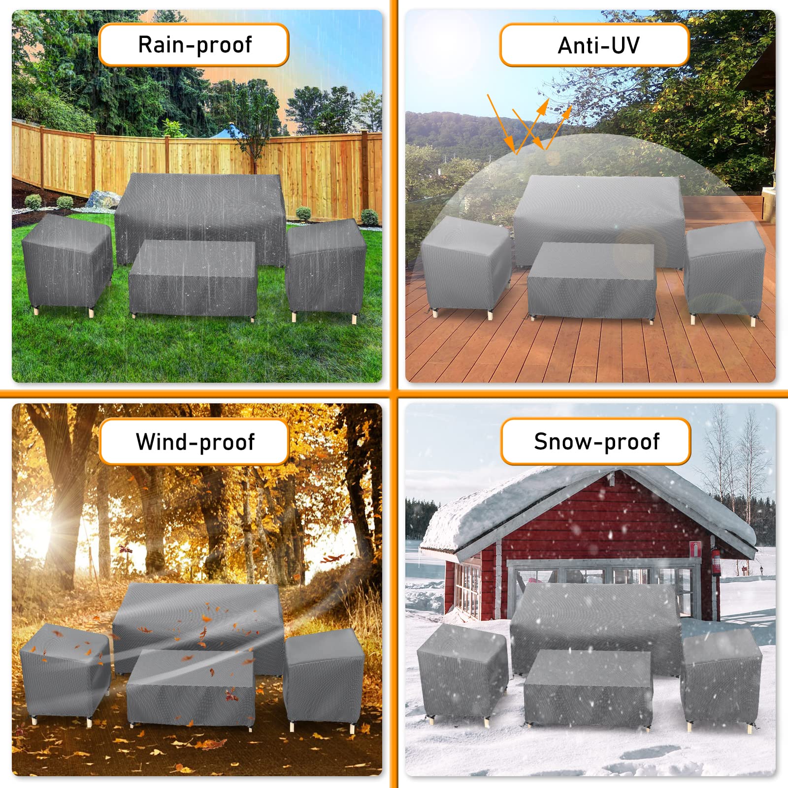STARTWO outdoor furniture covers showing windproof buckle straps
