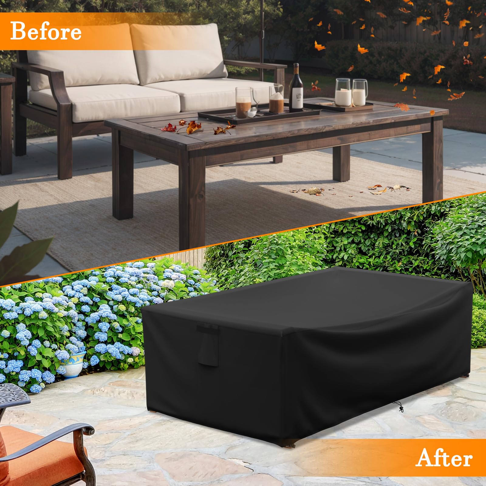 STARTWO Patio Furniture Cover black, in storage bag