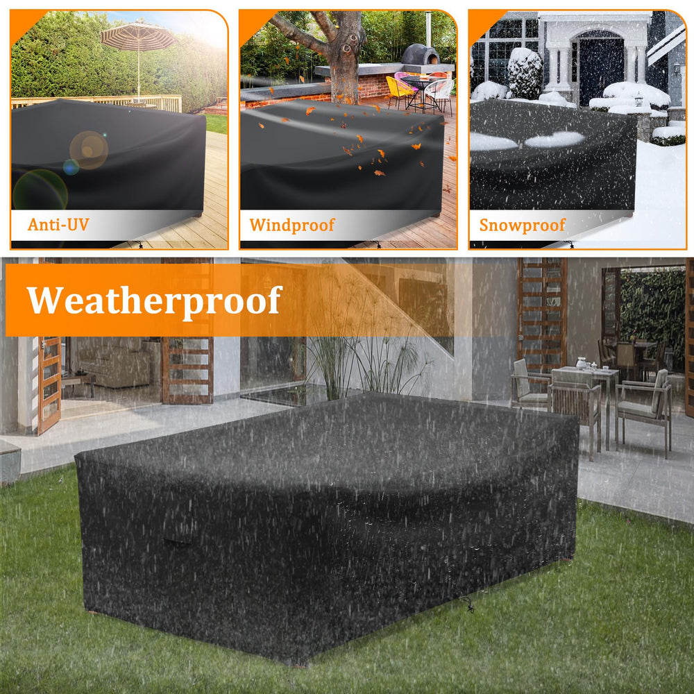 STARTWO Patio Furniture Cover black, waterproof feature close-up