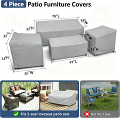STARTWO Patio Furniture Cover for loveseat and chairs