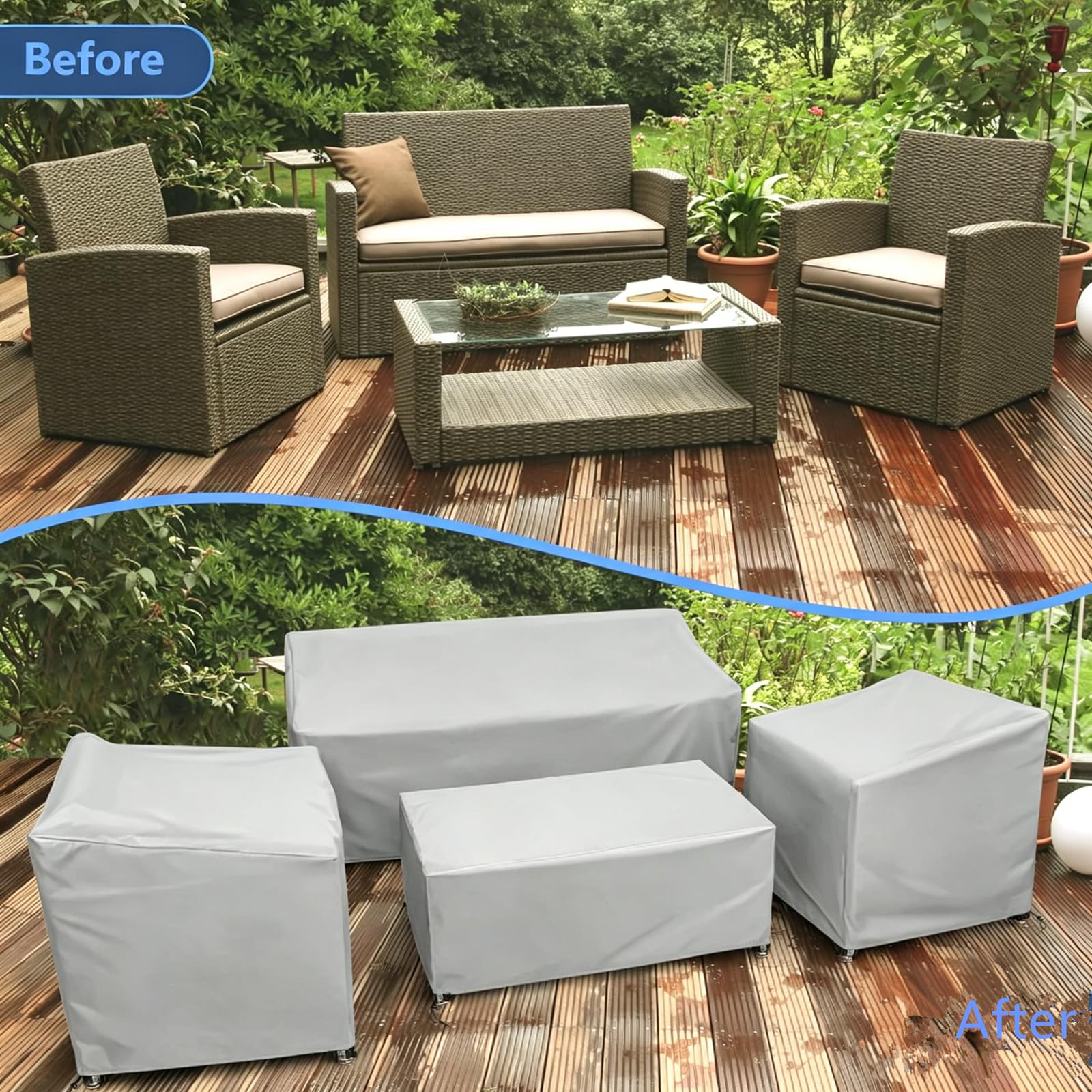 STARTWO patio furniture cover on outdoor furniture setup