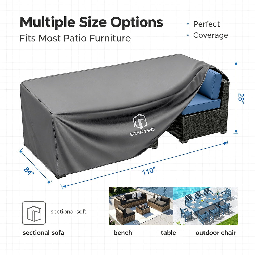 STARTWO patio furniture cover with adjustable straps