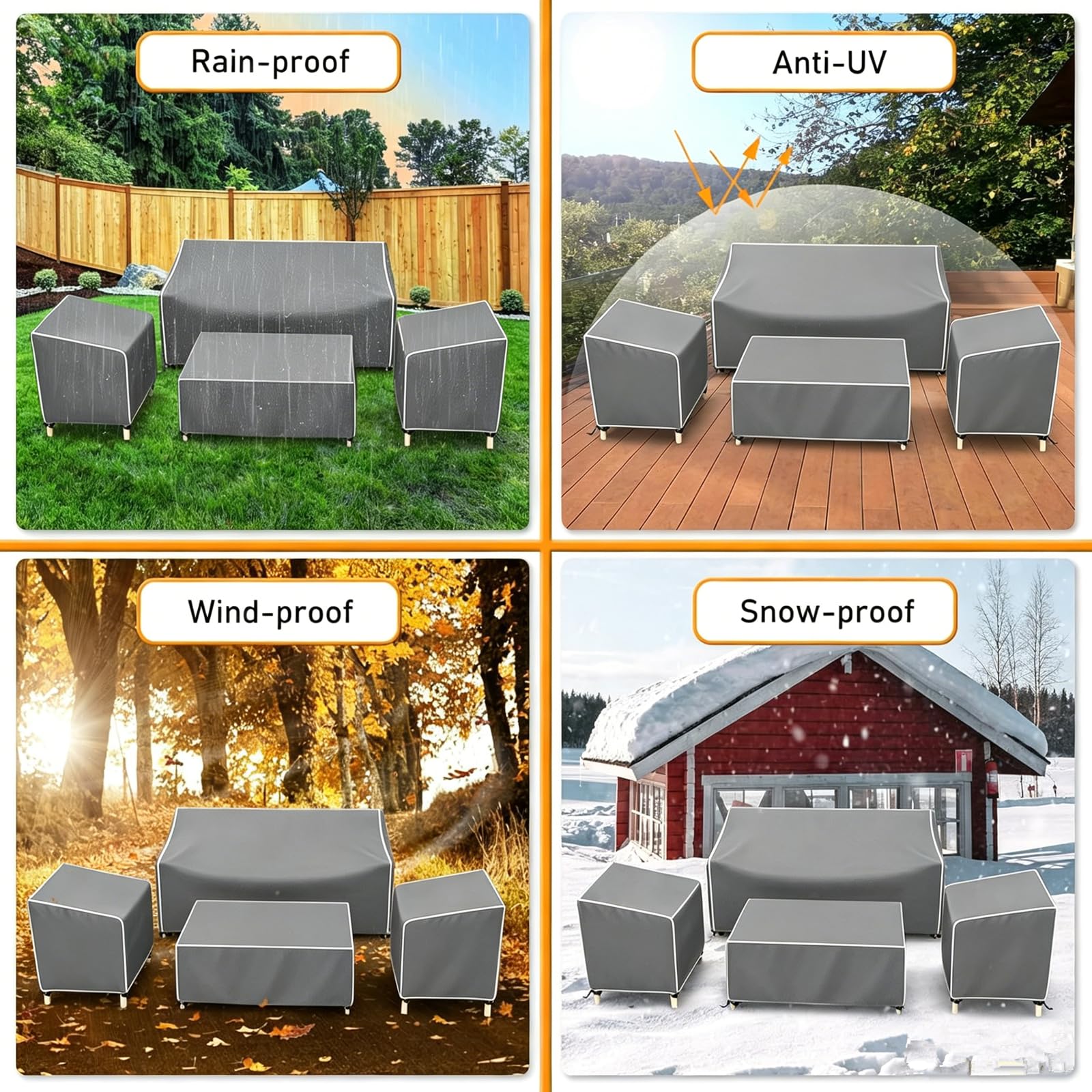 STARTWO Patio Furniture Covers 4-Piece Set Lifestyle Image