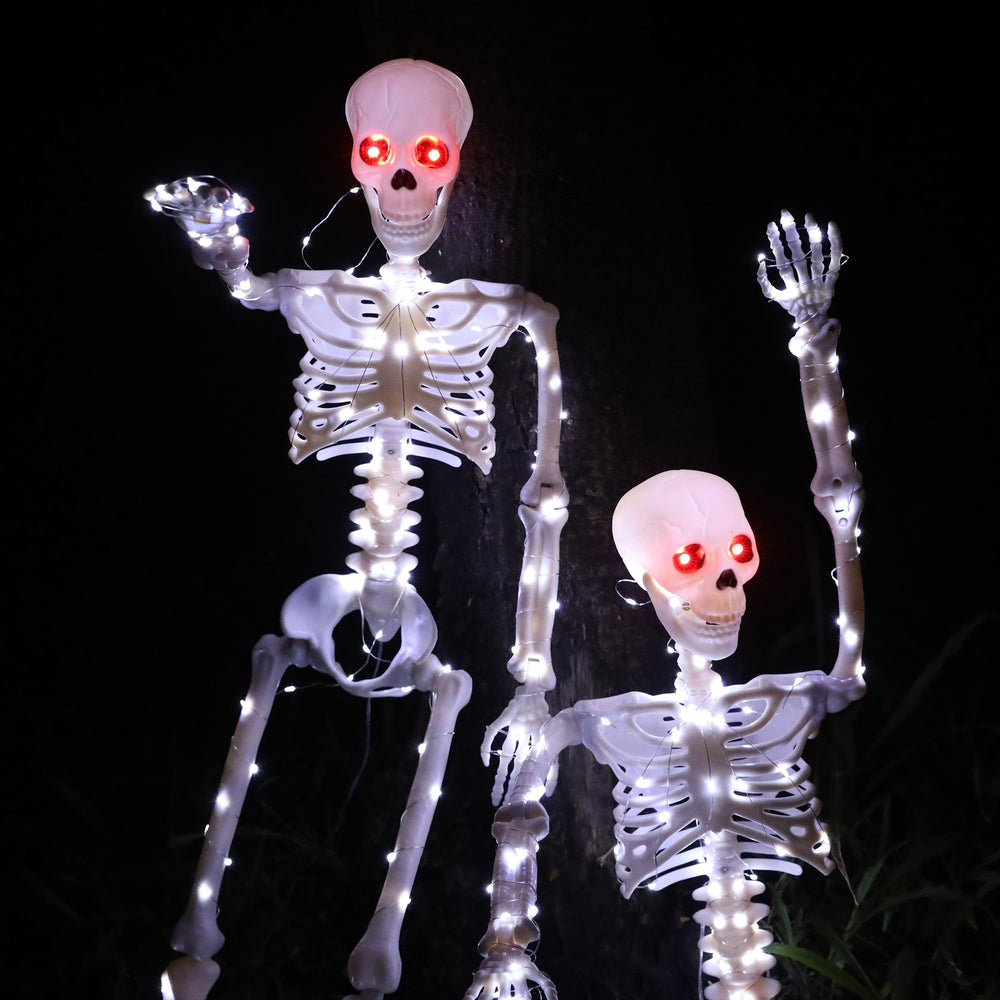 Starweeks light-up skeletons displayed at a Halloween party