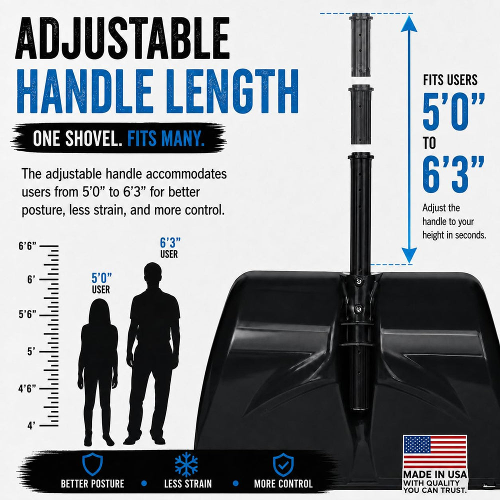 Stay+Safe Tools Snow Shovel in a snowy driveway setting