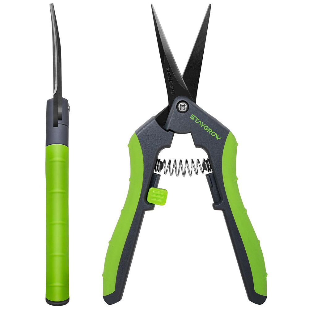 STAYGROW 6.5 inch pruning shears green model front view