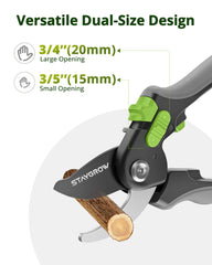 STAYGROW ergonomic handle garden scissors in use