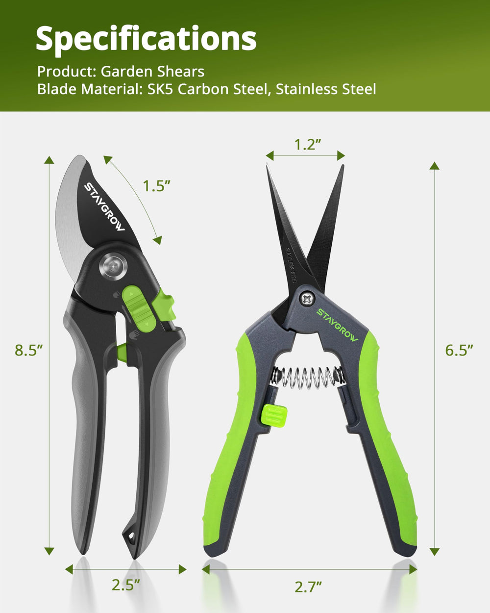 STAYGROW gardening scissors in a gardening kit
