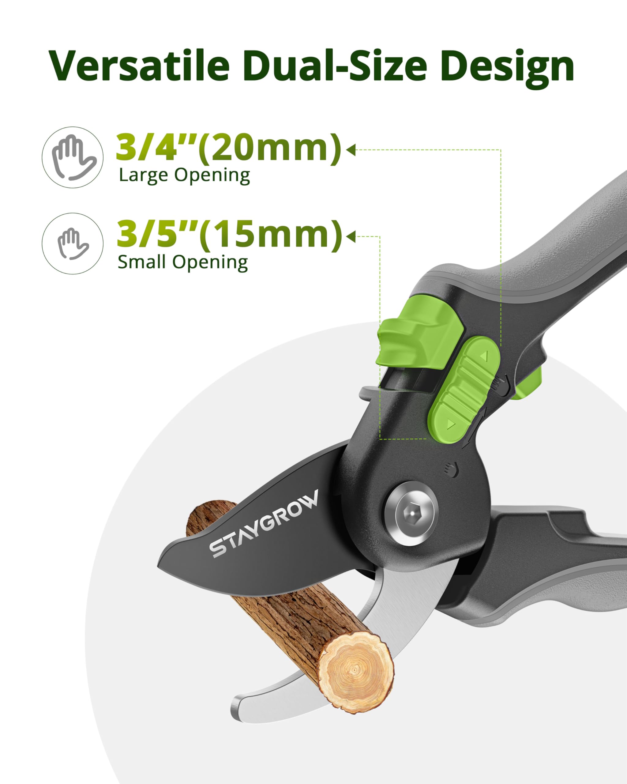 STAYGROW pruning shears with ergonomic handles