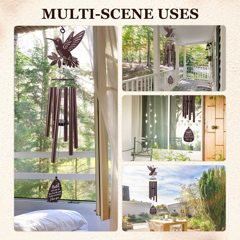 SteadStyle Sister Wind Chime artistic display with flowers