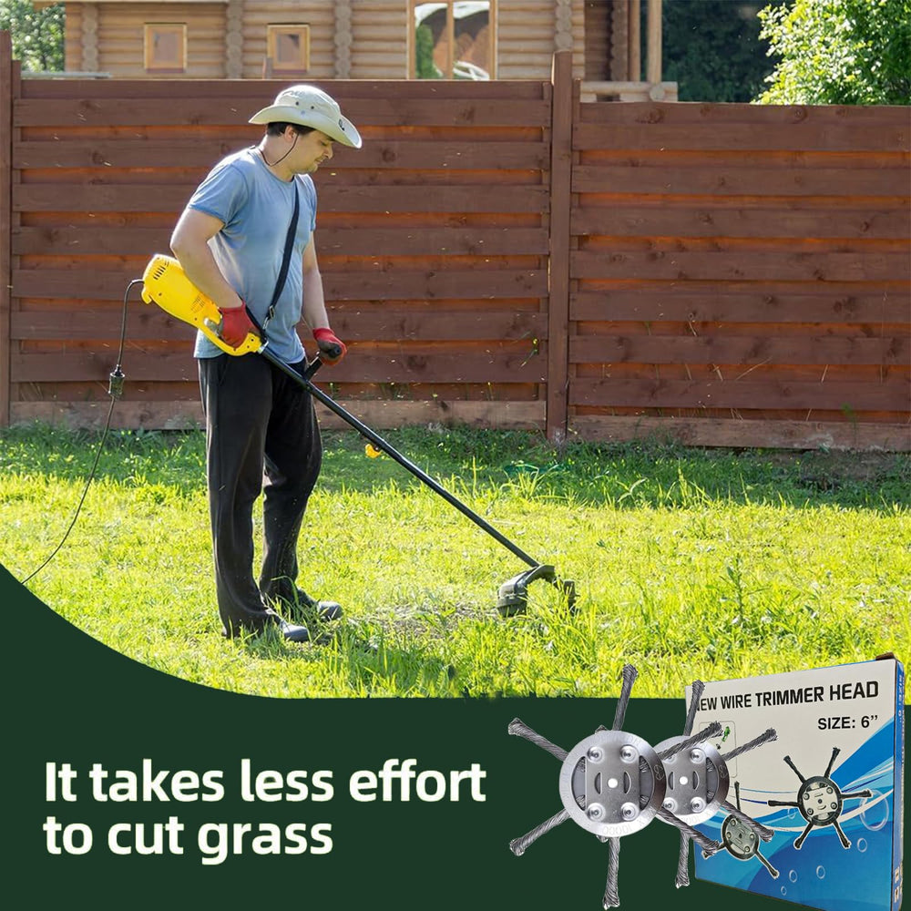 Steel Wire Trimmer Head in use on a lawn