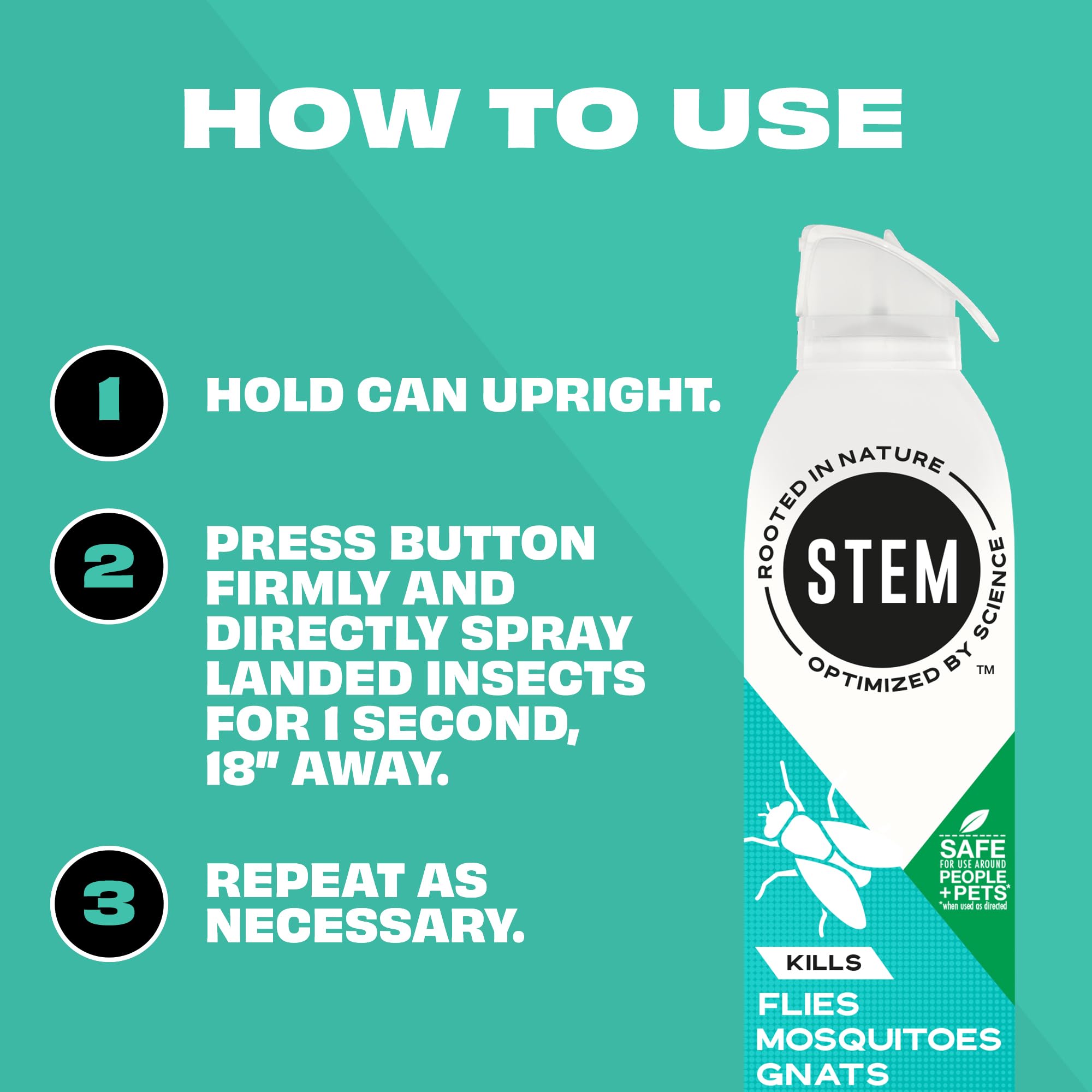 STEM Bug Spray 10oz displayed with botanical ingredients