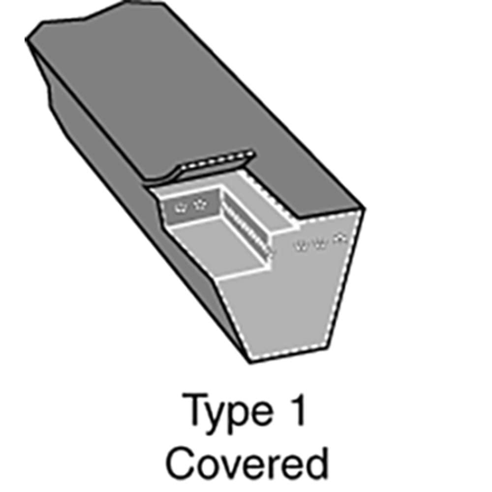 Stens 265-201 belt showing dimensions and rubber material