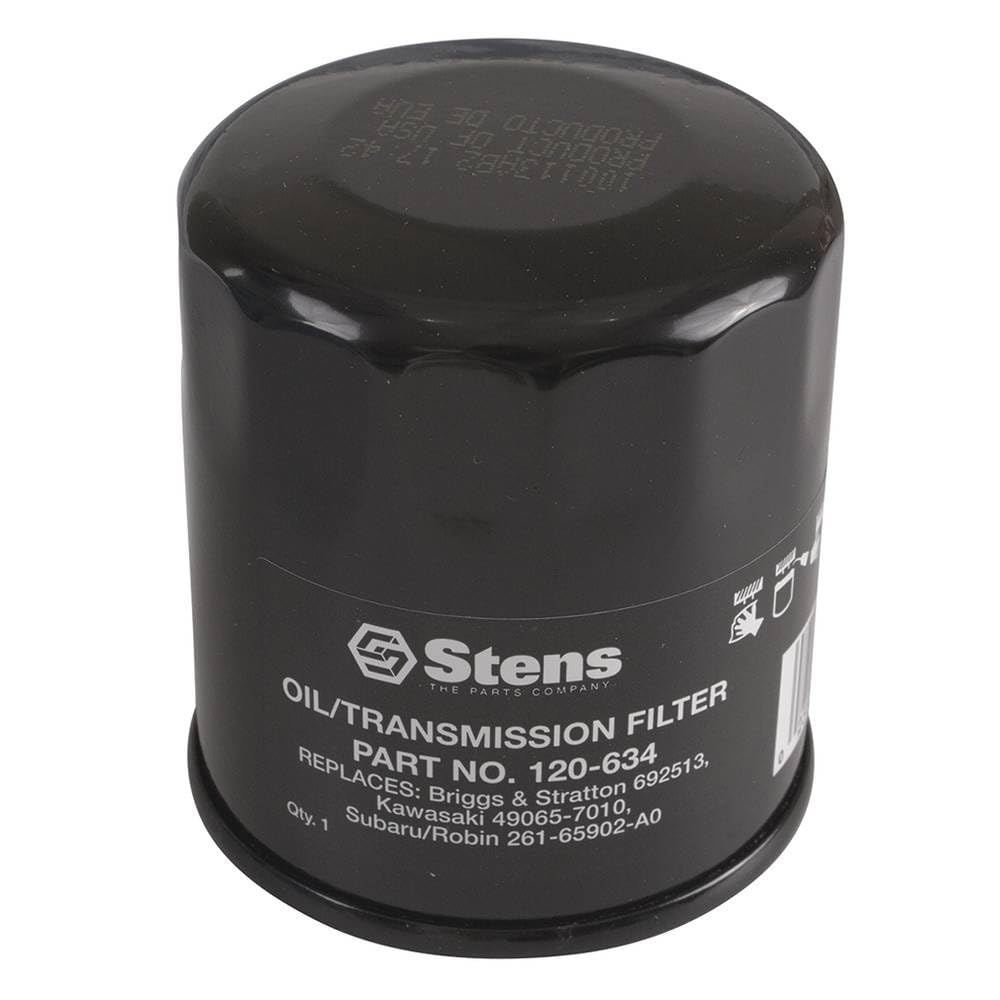 Stens Oil Filter front view, black, model 120-634