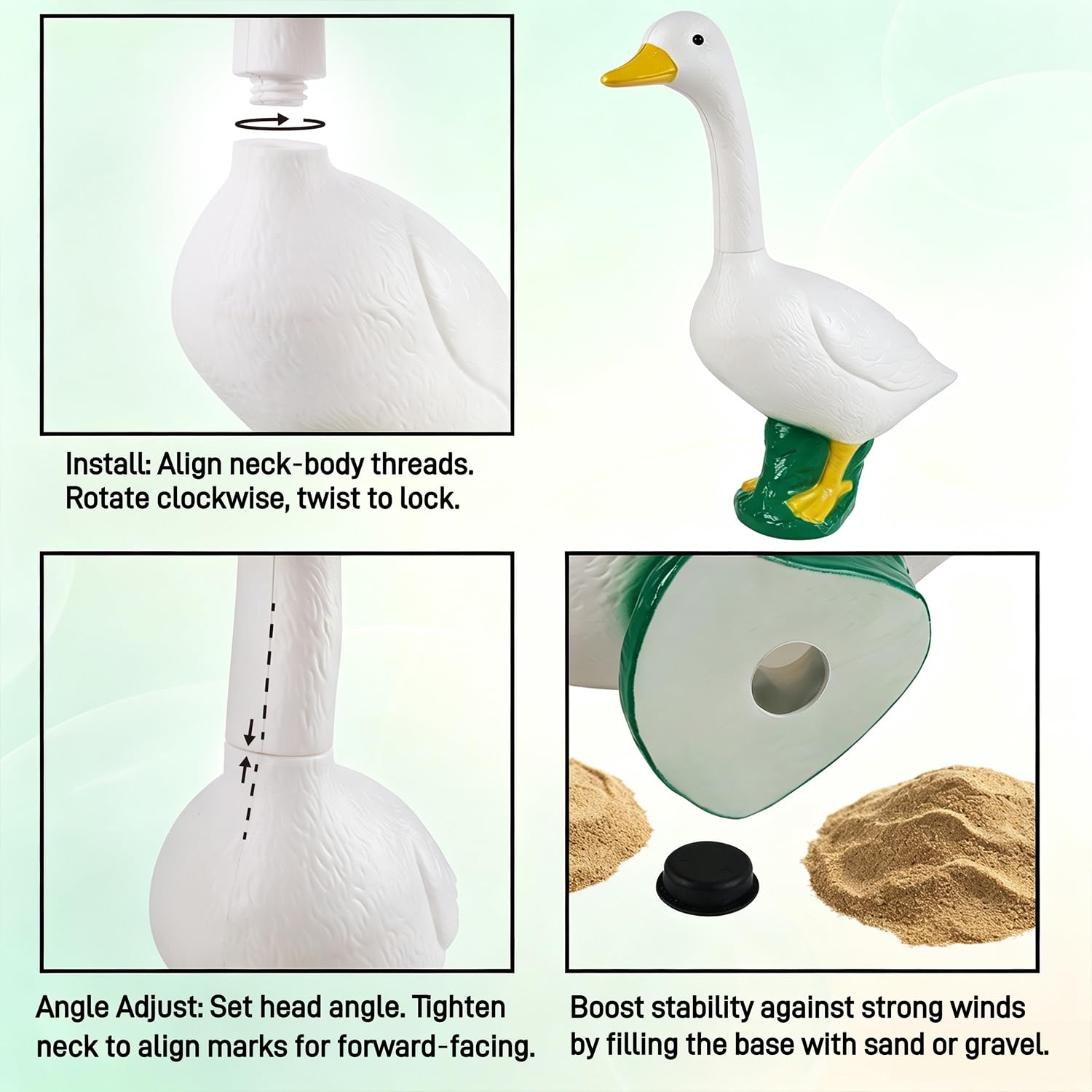 Stentec 23 Inch Goose Statue on patio
