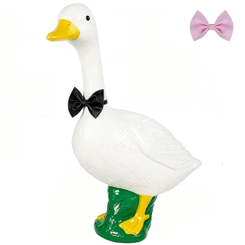 Stentec 23 Inch White Goose Garden Statue front view