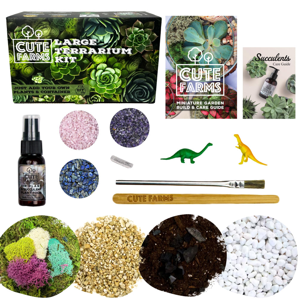 Step-by-step guide included in the Cute Farms terrarium kit