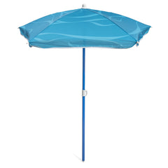 Step2 42-inch blue umbrella front view with telescoping pole