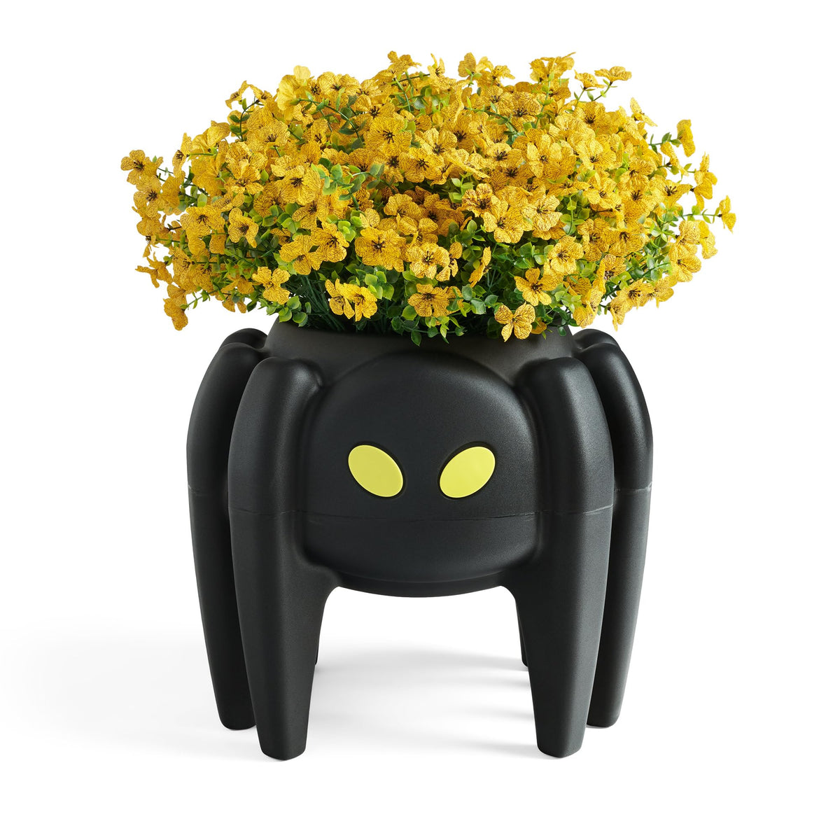 Step2 Spooky Spider Planter front view with glowing eyes