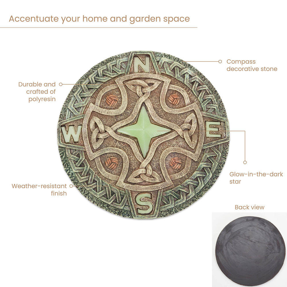 Stepping stone displayed in a garden setting with flowers